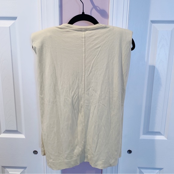 H&M Sleeveless Should Pad Tank Light Yellow Sz M - Picture 5 of 7